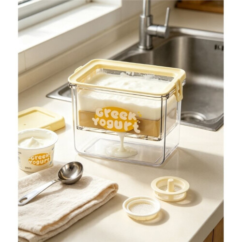 Spring-Loaded, BPA-Free, Electricity-Free Whey Separator for Easy, Thick, Smooth Yogurt Making.Whey Filter Tool 1
