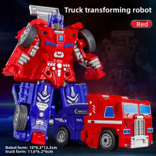 (Red Blue)Bumblebee Optimus Prime Transformable Robot Automobile Warrior Truck Figurine Model Gift For Kids