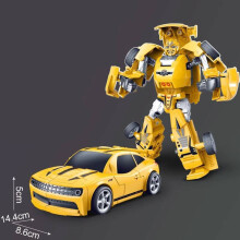 (Yellow)Bumblebee Optimus Prime Transformable Robot Automobile Warrior Truck Figurine Model Gift For Kids