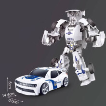 (White)Bumblebee Optimus Prime Transformable Robot Automobile Warrior Truck Figurine Model Gift For Kids