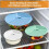Pacote com 3 Tampas de Silicone 6/8/10 Polegadas, Cobertura para Respingo no Micro-Ondas, Armazenamento de Alimentos, Suportes para Panelas Multiuso 5