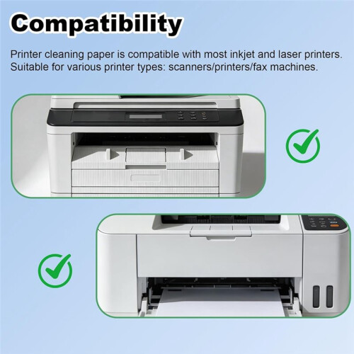 25 Pcs Reusable Printer Cleaning Sheets 8.5x11, Roller Dust Remover for Inkjet Lasers Printers Copier Fax Scanner () 2