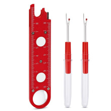 Sewing Machine Needle Threader, 4 in 1 Automatic Quick Threading Tool, Insertion Seam Guide with 2pcs Seam Rippers
