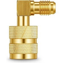 1 Stück 90-Anti-Blowback-Adapter für -Split-Klimaanlagen für R410a und R32, 1/4" MF X 5/16" Innengewinde, Kältemittelschlauchadapter für
