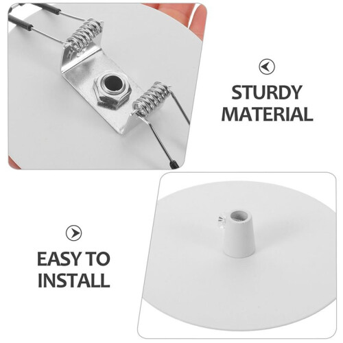 Light Flat Metal Ceiling Pendant Cover Lamp White Plate for Seamless Installation Black 2