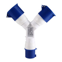 Y-Type Industrial Plug 32A 3 Pin 2 Way AC380-415V IP44 Multi-Function Waterproof Industrial Field Plug
