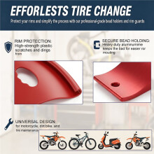 Motorcycle Tire Changing Tool Kit: Tire Bead Holder, Rim Shield Protector & Valve Core Remover Combo