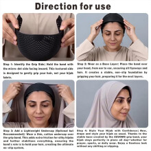 2 Stuks Antislip Haar Grip Band - TPEE Elastische Haarband voor Vrouwen Hijab en Dagelijks Gebruik
