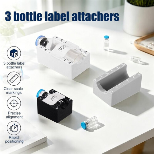 3pcs Vial Label Applicators, Small Bottle Label Applicators Compatible for Lab Clinic DIY Organizing 2