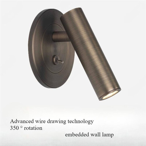 LED Embedded Reading Wall Lamp with  Adjustable Angle Bedroom Bedside Advanced Lighting Lamps D 1