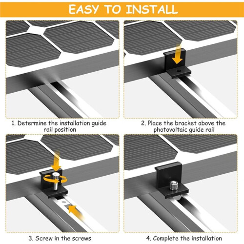 30MM Solar Panel Montageschraubenzwinge Endklemme Verstellbare Halterung für PV-Systeminstallation 2