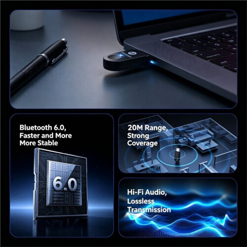Type C  6.0 Adapter Free Driver AAC Decoding for PC Keyboard Speaker Headset Audio  Dongle 1
