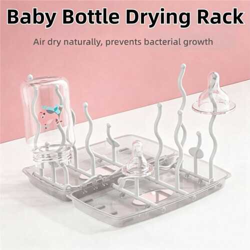 Foldable Baby Bottle Drying Rack Portable Dustproof Box with Cover Dryer Holder 1