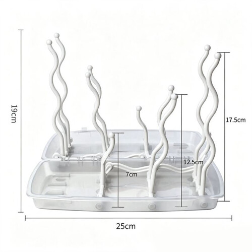 Foldable Baby Bottle Drying Rack Portable Dustproof Box with Cover Dryer Holder 2