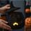 Halloween Woven Pumpkin with Witch Hat Lid Candy Storage Basket for Fall Decor 3