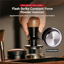 Espresso Tamper Spring Loaded Coffee Tamper with Stainless Ripple Base Constant-Force Tamper with Audible Feedback 58MM