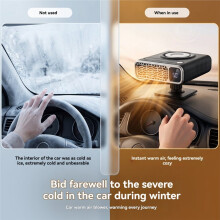 Car Defroster Heater 360 Rotation Fan Mode Defogger 12V Vehicle Heater with Digital Display for Sedan SUV RV Taxi A