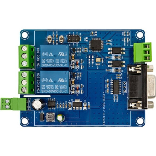 RS232 Communication Modbus Dual-Channel Relay Module 2-Input 2-Output Normally Open / Closed Serial Port Control 1