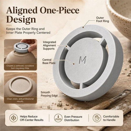 7Pack Pottery Foot  Tool with 2 Scrapers for Perfectly Aligned Clay Base Rings in Ceramic Projects 1