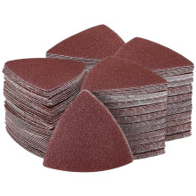 100 Pcs Triangle Sanding Pads, 80mm, 120 Grit Hook and Loop, Detail Sander Compatible