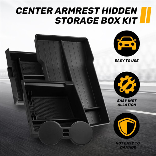 Center Armrest Hidden Storage Box Cup Holder Kit for  Model Y Juniper 2025-2026&Model YL 1
