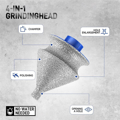 4-in-1 Chamfer Bit for Angle Grinder,Beveling Grinding  for Chamfering,Hole Enlarging,Arc Trimming,5/8"-11 Thread 2