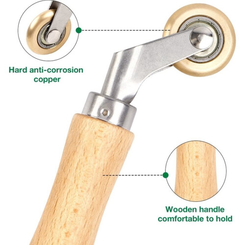 Silicone Handwheel, Brass Pressure Roller Manual Welding Tool High-Temperature Resistant Joint Roller, for PVC/TPO/EPDM 1