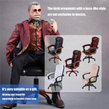 Rotera Skrivbordsstol Modell för 1/6 Skala Actionfigur Utställningsscen Dekorativa Tillbehör för Modell Samlare Svart