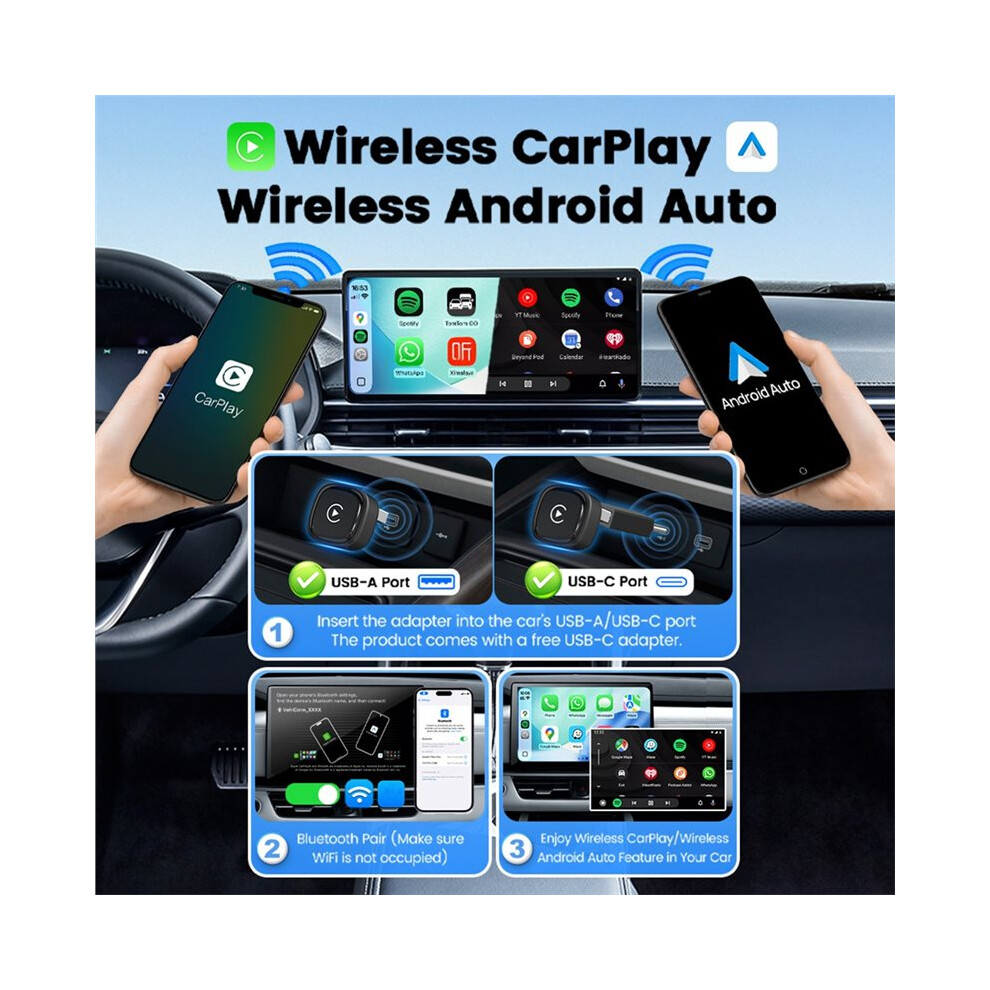 Ultra 4 CarlinKit Wireless Android Auto CarPlay 2-in-1 Car Box Wireless ...