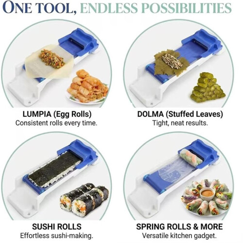 2PCS Lumpia and Grape Leaves Roller Machine, Dolma Maker Manual Vegetable Meat Rolling Tool,for Spring and Egg Rolls 2