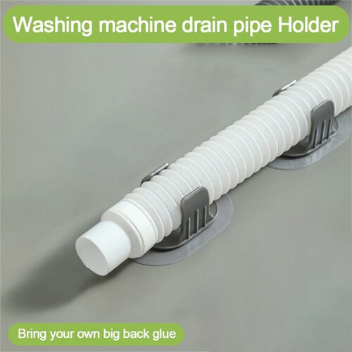 5pcs Plastic Pipe Clamp Hooks Cable Clips Self-Adhesive Washing Machine Drain Pipe Holder Fasteners Pipe Support 2
