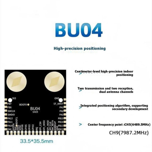 Two Transmitter, Two Receiver, Dual Antenna UWB Indoor High-Precision Positioning Module BU04 Bidirectional Ran IPEX 1