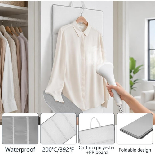 Tábua de Passar Roupa A  com Luva, Tábua de Passar Compacta para Viagem, Ideal para Casa, Dormitório, Hotel e Trailer, com Base Dupla Face. 2