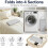 Tábua de Passar Roupa A  com Luva, Tábua de Passar Compacta para Viagem, Ideal para Casa, Dormitório, Hotel e Trailer, com Base Dupla Face. 6