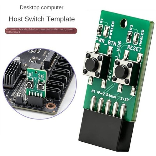 Computer Power Reset  Board 9-Pin Connector Front Panel Header for PC Desktop Motherboards with LED Indicator 2