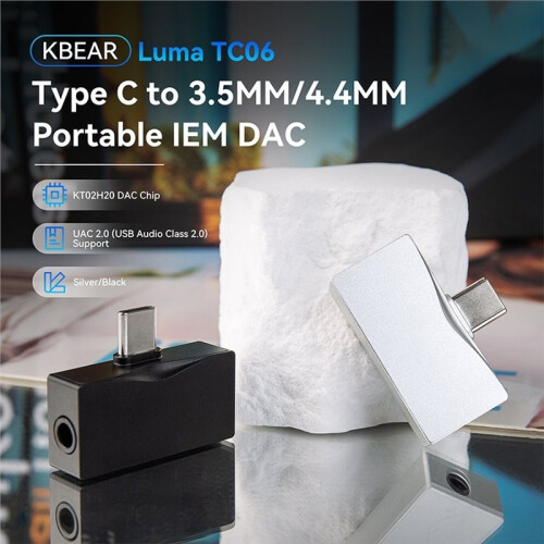 TC06 Type C USB DAC Headphone Amplifier UAC 2.0 Support HiFi Portable Audio Decoder 3.5mm/4.4mm Dual Headphone Output A 1