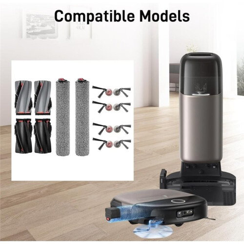 12 Pack Accessories Part for  Omni S2 and Mop Combo, 2 Set Roller Brush, 2 Roller Mop, 8 Side Brush 1