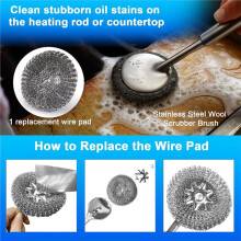 Commercial Fryer Cleaning Tools, Stainless Steel Electric Deep Fryer Cleaner Brush for Restaurants,Hotel Kitchen Fryers