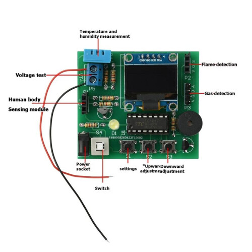 Multifunctional Sensor Alarm Module Kit CO Gas Flame Temp Humidity Human Body Detection Board for Electronic DIY Project 1