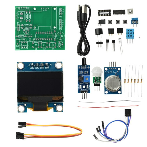 Multifunctional Sensor Alarm Module Kit CO Gas Flame Temp Humidity Human Body Detection Board for Electronic DIY Project 2