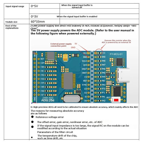 ADS1256 + STM32F030 High-Precision Acquisition Module 8-Channel 24-Bit ADC Conversion Module 1
