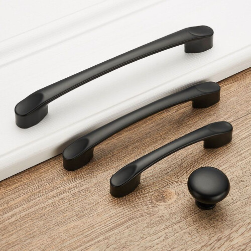 (L)Modern Matte Black Nickel Kitchen Cabinet Handle Door Pull Drawer Hardware Knob 2