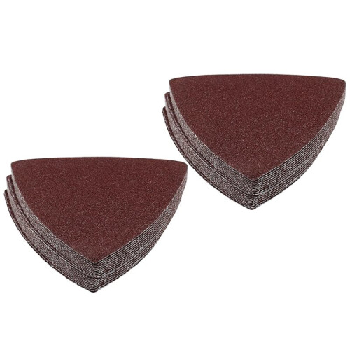 100 Pcs Triangle Sanding Pads, 80mm, 120 Grit Hook and Loop, Detail Sander Compatible 2