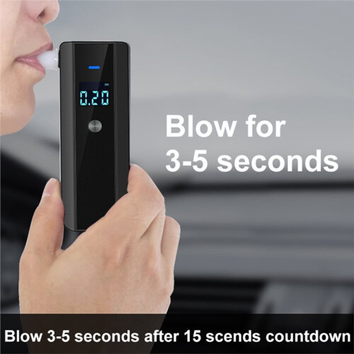 Alcohol Detector Breath Analyzer Semiconductor Sensor Portable Blowing Alcohol Inspection Tool LCD Display Sound 2