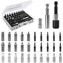 33PC Damaged Screw Extractor Set Broken Bolt Remover Kit HSS Easy Out with Magnetic Holder Socket Adapter Case