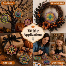 Wooden Spider Web Kit 50PCS - Perfect DIY Halloween Decor for Home and Classroom