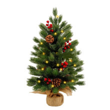 50cm Xmas Trees Artificial Christmas Desktop Tree with Lights and Pinecones, Desktop Decor for Bedroom
