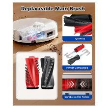 Accessories Kit for Qrevo Curv 2 Flow Robot Vacuum,Main Brush,Dust Bag,Side Brush,Roller Mop Cloth,HEPA Filter