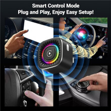 2-in-1 Wireless CarPlay Adapter, USB Dongle Plug-and- for OEM Factory Wired CarPlay Cars
