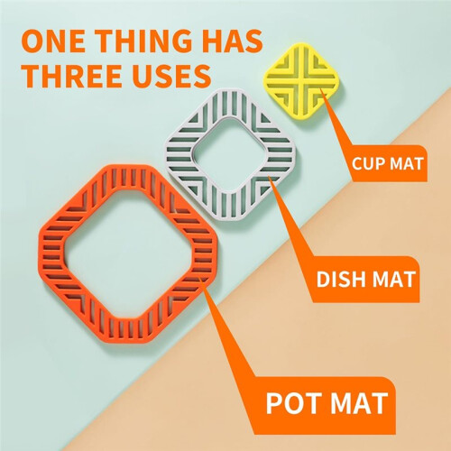 Placemats Set Removable Silicone Pot Holders for Kitchen Heat Insulation and Dining 1